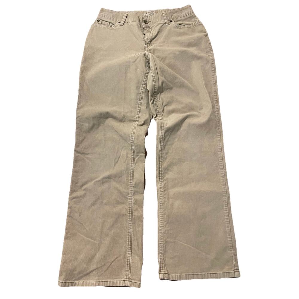 LL Bean Women’s Beige Curvy Fit Corduroy Straight Leg Pants 8R Preppy Coastal